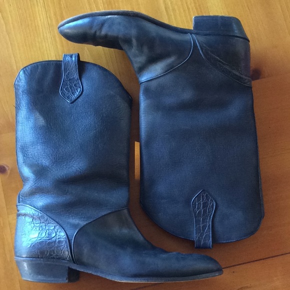 Avventura Shoes Mens Western Style Dress Boots Handmade In Italy